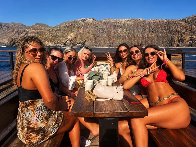 Guests celebrating on The Tenerife Boat Party, sailing from Los Cristianos near Costa Adeje